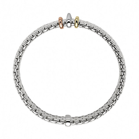 Fope Panorama 18ct White Gold Mixed Rondelle Bracelet, 587BM.