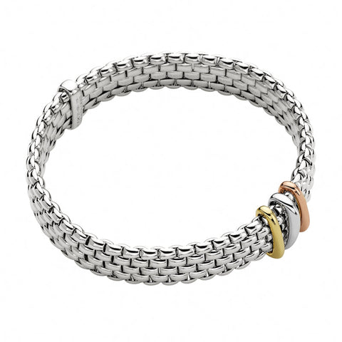 Fope Panorama 18ct White Gold Mixed Rondelle Bracelet, 587BM.