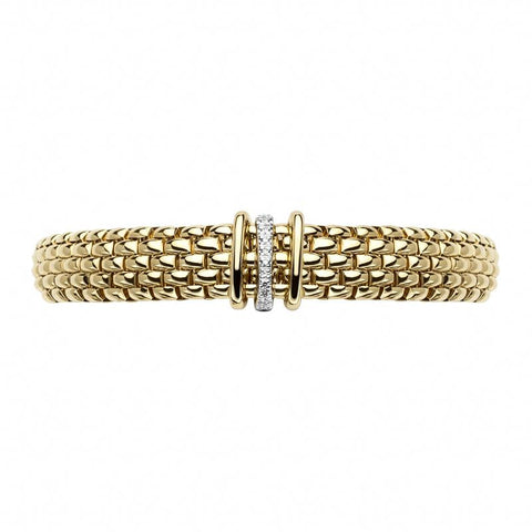 Fope Panorama 18ct Yellow Gold 0.08ct Diamond Mixed Rondelle Bracelet, 587B BBR.