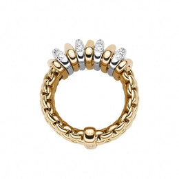 Fope Panorama 18ct Yellow Gold 0.30ct Diamond Rondelle Ring, AN588 BBR.