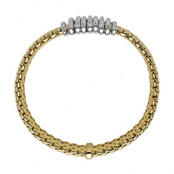 Fope Panorama 18ct Yellow Gold 0.68ct Diamond Rondelle Bracelet, 588B PAVE.