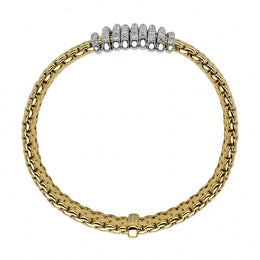 Fope Panorama 18ct Yellow Gold 0.68ct Diamond Rondelle Bracelet, 588B PAVE.