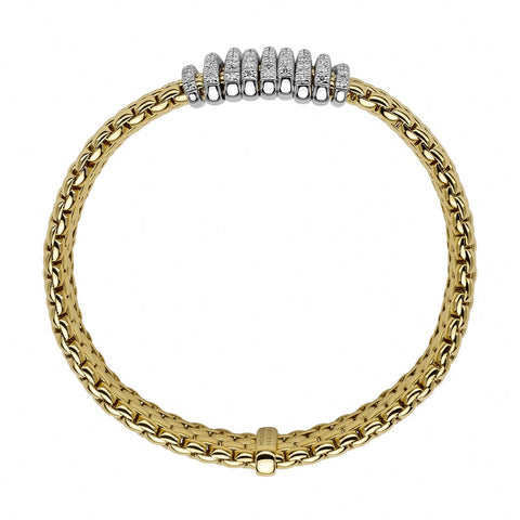 Fope Panorama 18ct Yellow Gold 0.68ct Diamond Rondelle Bracelet, 588B PAVE.