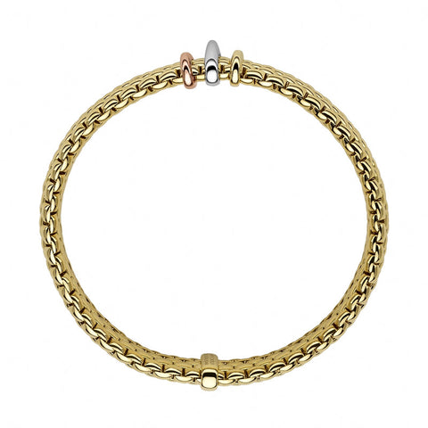 Fope Panorama 18ct Yellow Gold Mixed Rondelle Bracelet, 587BM.