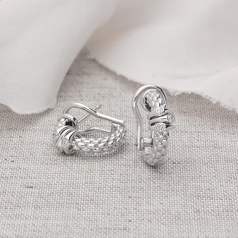 Fope Prima 18ct White Gold 0.08ct Diamond Earrings, OR746/BBR.