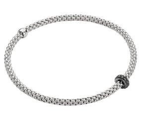 Fope Prima 18ct White Gold 0.20ct Black Diamond Bracelet, 745B/BBRN.