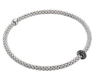 Fope Prima 18ct White Gold 0.20ct Black Diamond Bracelet, 745B/BBRN.