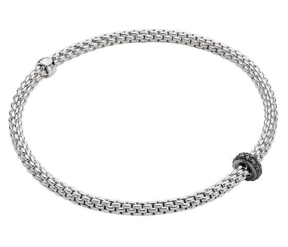 Fope Prima 18ct White Gold 0.20ct Black Diamond Bracelet, 745B/BBRN.