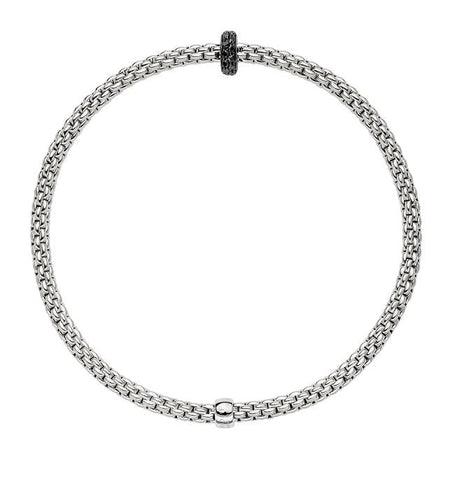 Fope Prima 18ct White Gold 0.20ct Black Diamond Bracelet, 745B/BBRN.