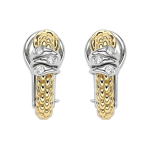 Fope Prima 18ct Yellow Gold 0.08ct Diamond Hoop Earrings, OR746/BBR.