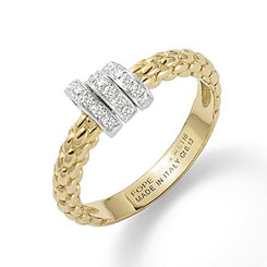 Fope Prima 18ct Yellow Gold 0.13ct Diamond Ring AN743/PAVE.