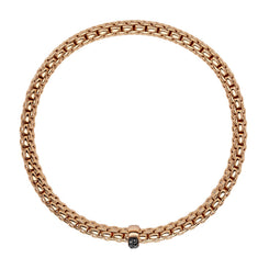 Fope Vendome 18ct Rose Gold 0.11ct Black Diamond Bracelet, 560B/BBR1.