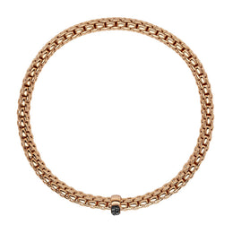 Fope Vendome 18ct Rose Gold 0.11ct Black Diamond Bracelet, 560B/BBR1.