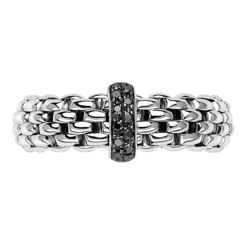 Fope Vendome 18ct White Gold 0.11ct Black Diamond Ring, AN559/BBR1.