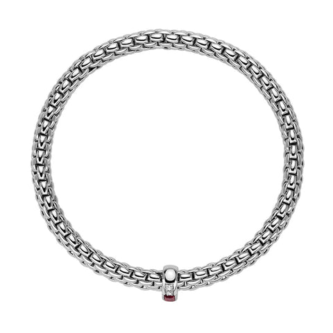 Fope Vendome 18ct White Gold Ruby Diamond Bracelet, 583B/BRUB