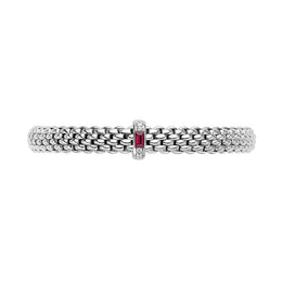 Fope Vendome 18ct White Gold Ruby Diamond Bracelet, 583B/BRUB