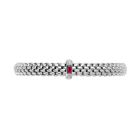 Fope Vendome 18ct White Gold Ruby Diamond Bracelet, 583B/BRUB