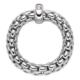 Fope Vendome 18ct White Gold Ruby Diamond Ring AN583/BRUB.