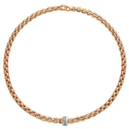 Fope Eka 18ct Rose Gold 0.21ct Diamond Necklace, 604C/BBR.