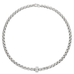 Fope Eka 18ct White Gold 0.63ct Diamond Necklace, 604C/PAVE.