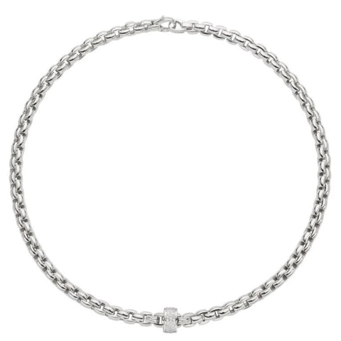 Fope Eka 18ct White Gold 0.63ct Diamond Necklace, 604C/PAVE.