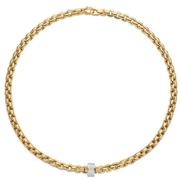 Fope Eka 18ct Yellow Gold 0.63ct Diamond Necklace, 604C/PAVE.