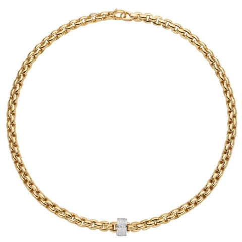Fope Eka 18ct Yellow Gold 0.63ct Diamond Necklace, 604C/PAVE.