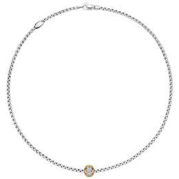 Fope Eka Tiny 18ct White Gold 0.25ct Diamond Necklace, 738C/BBR.