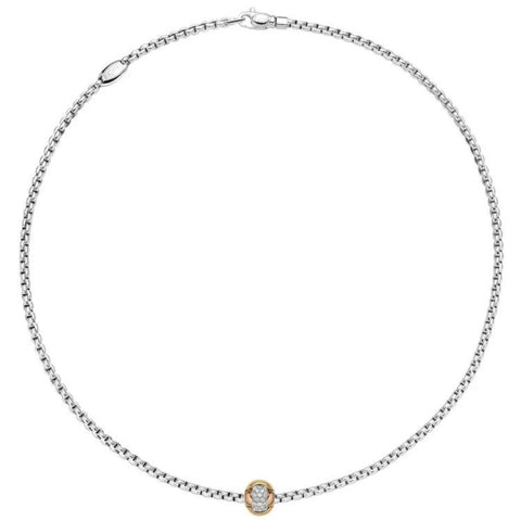 Fope Eka Tiny 18ct White Gold 0.25ct Diamond Necklace, 738C/BBR.
