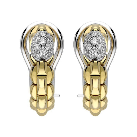 Fope Eka Tiny 18ct Yellow Gold 0.19ct Diamond Earrings, OR730/PAVE.