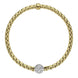 Fope Eka Tiny 18ct Yellow Gold 0.22ct Diamond Bracelet, 736B/PAVE.
