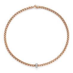 Fope Flex'It Eka 18ct Rose Gold Diamond Necklace. 721C BBR. 