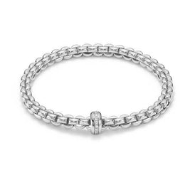 Fope Flex'It Eka 18ct White Gold 0.15ct Diamond Bracelet. 721B BBR. 