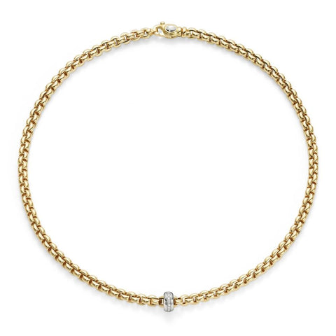 Fope Flex'It Olly 18ct Yellow Gold Diamond Necklace. 721C BBR. 