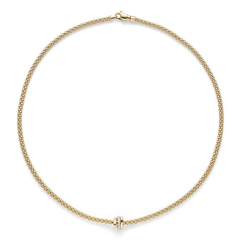 Fope Flex'It Prima 18ct Yellow Gold Diamond 43cm Necklace. 744C BBR. 