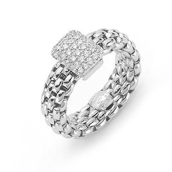 Fope Flex'It Vendome 18ct White Gold 0.41ct Pave Diamond Ring, AN560 PAVE.