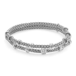 Fope Flex'it Prima 18ct White Gold 0.37ct Diamond Two Row Bracelet, 747B-2F BBR.