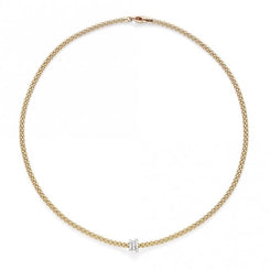 Fope Flex'it Prima 18ct Yellow Gold 0.31ct Diamond Necklace, 744C/PAVE.