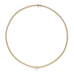 Fope Flex'it Prima 18ct Yellow Gold 0.31ct Diamond Necklace, 744C/PAVE.