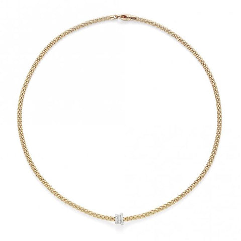Fope Flex'it Prima 18ct Yellow Gold 0.31ct Diamond Necklace, 744C/PAVE.