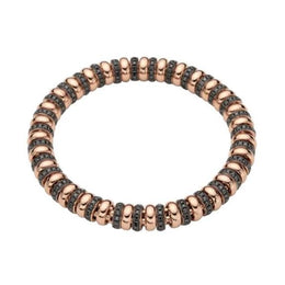 Fope Flex'it Solo 18ct Rose Gold 3.05ct Black Diamond Bracelet, 629B/BBR2.