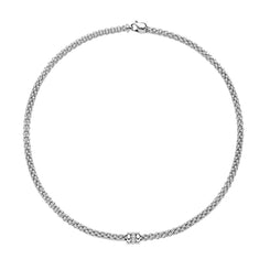 Fope Flex'it Solo 18ct White Gold 0.10ct Diamond Necklace, 621C/BBR.
