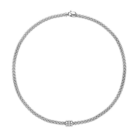 Fope Flex'it Solo 18ct White Gold 0.10ct Diamond Necklace, 621C/BBR.