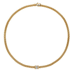 Fope Flex'it Solo 18ct Yellow Gold 0.10ct Diamond Necklace, 621C/BBR.