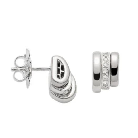 Fope Prima 18ct White Gold 0.13ct Diamond Stud Earrings, OR744/BBR.