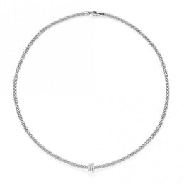 Fope Flex'It Prima 18ct White Gold 0.31ct Diamond 43cm Necklace. 744C PAVE. 