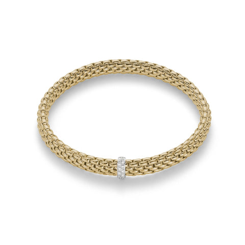 Fope Flex'It Vendome 18ct Yellow Gold 0.10ct Diamond Bracelet, 560B BBR.