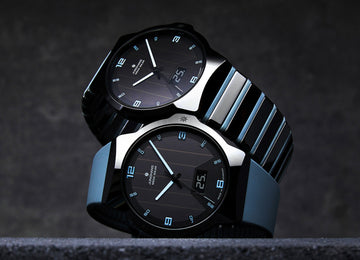 Junghans Force Mega Solar Watch with black dial, ceramic strap, ceramic case