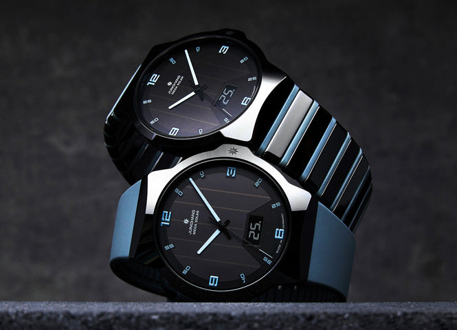 Junghans Force Mega Solar Watch with black dial, ceramic strap, ceramic case