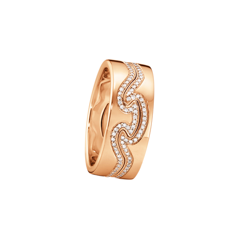 Georg Jensen Fusion 18ct Rose Gold Diamond Two Piece Ring